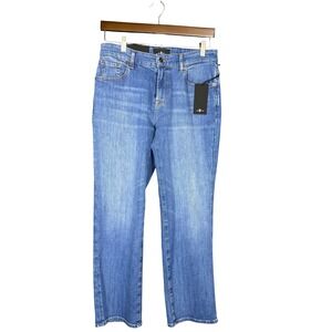 NWT 7 for all mankind Calie Straight Ankle Jeans Nevada Blue 30 Italian‎ Fabric